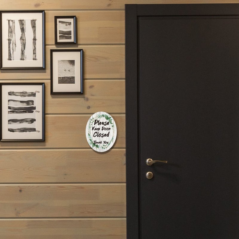 FTONENI Please Keep Door Closed Sign for House, Front Door Thank You Sign for Indoor/Outdoor Home, Office or Business Use, 4 "" x 5 "" (with Strong Adhesive Tape) - PMB019 Multicolor - Image 3